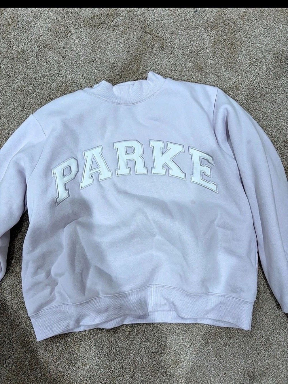 PARKE Varsity Mockneck Sweatshirt Pink Women's XL